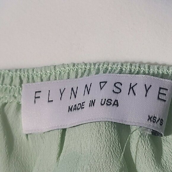 New Flynn Skye Karlie Bodysuit Womens XS/S Mint Gatherings Tie Shoulders Floral - Picture 4 of 4
